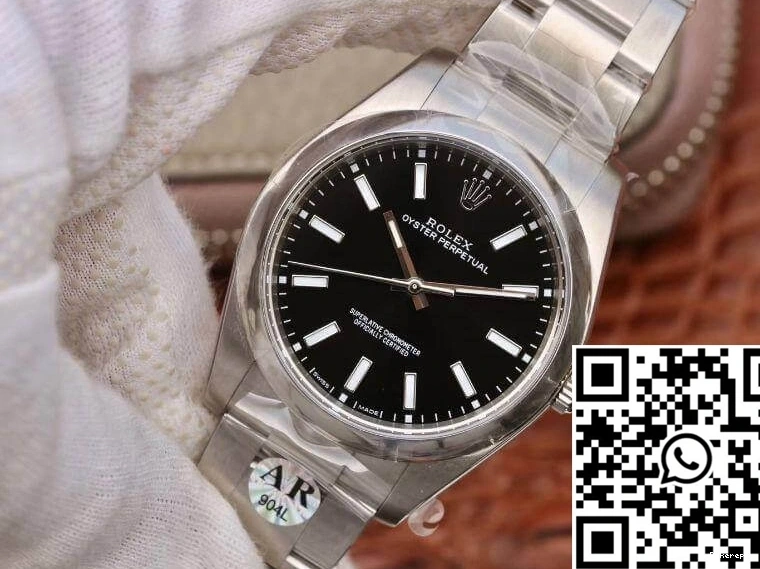 Perpetual AR 114300 39mm Factory Oyster Black Rolex Dial 0125